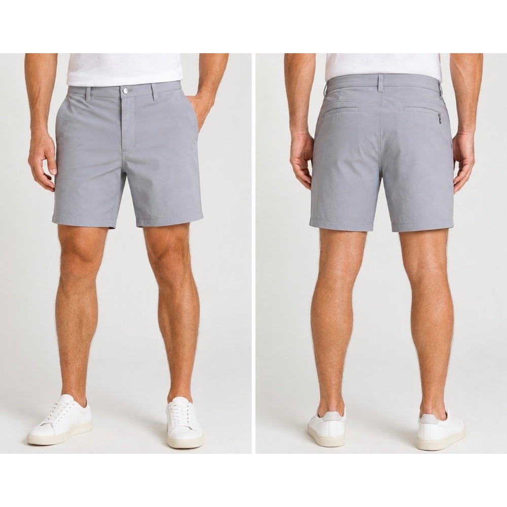 UNTUCKit Chancellor Shorts Sz 40 Gray Performance Stretch Casual Flat Front NWOT